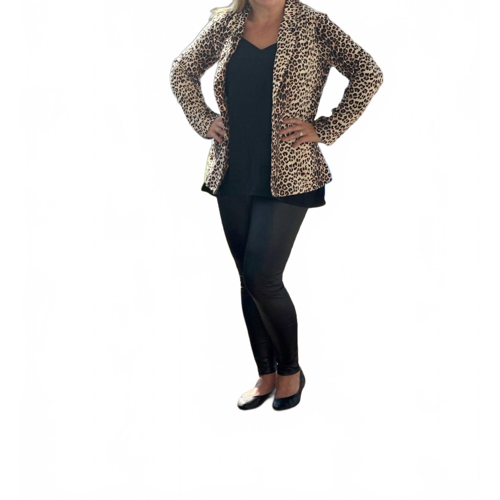 New Amelia K. Luxe Lovely Blazer In Leopard Print